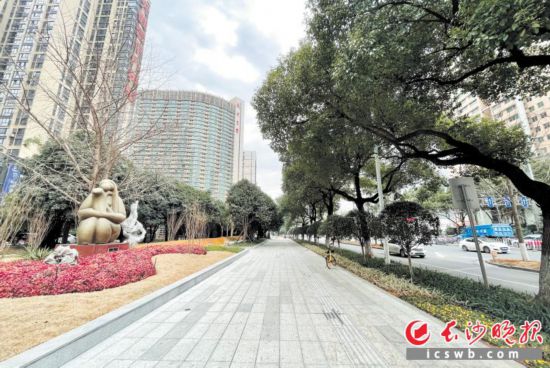 　　開福區(qū)芙蓉路綠葉女廣場周邊實施提質(zhì)后的景象。長沙晚報通訊員 陳偉 攝